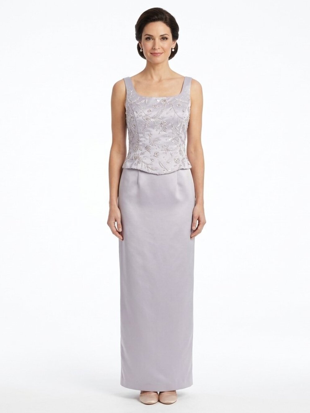 Jessica McClintock Gunne Sax Faux 2 Piece Lilac Satin Gown NEW- Sz. 7/8